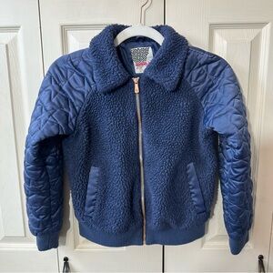 Kensie Girl Girls Size 10/12 Teddy Faux Sherpa Star Quilted Sleeves Jacket